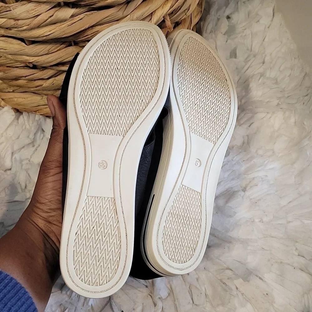 Eileen fisher Criss Cross Tumbled Leather Wedges Slingback Summer Shoes Size 8